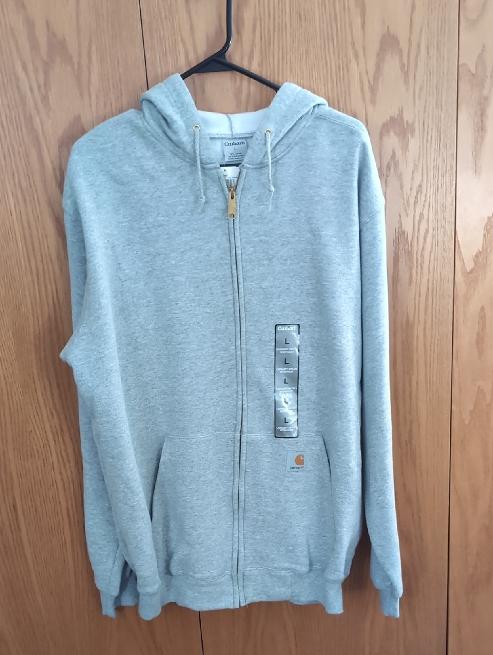 Carhartt Men's Light Gray Full-Zip Hooded Sweatshirt
